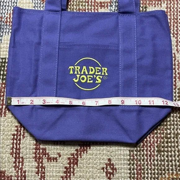 NWT Trader Joe’s Limited Edition Trick or Treat Purple Mini Canvas Tote Bag - Picture 2 of 6